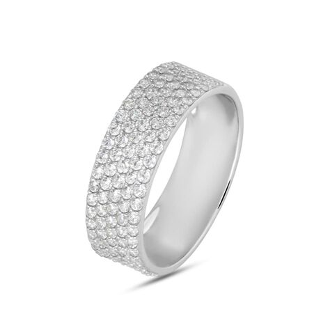 Anello Fascia Claire Oro Bianco Cubic Zirconia - Anelli a Fascia Larga Donna | Stroili