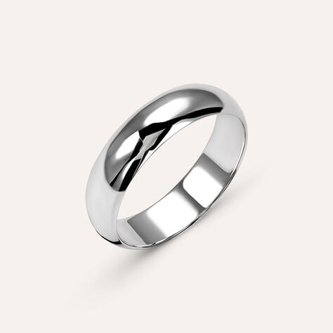 Fede Mantovana Leggera 5 mm Oro Bianco - Anelli con Incisione Unisex | Stroili