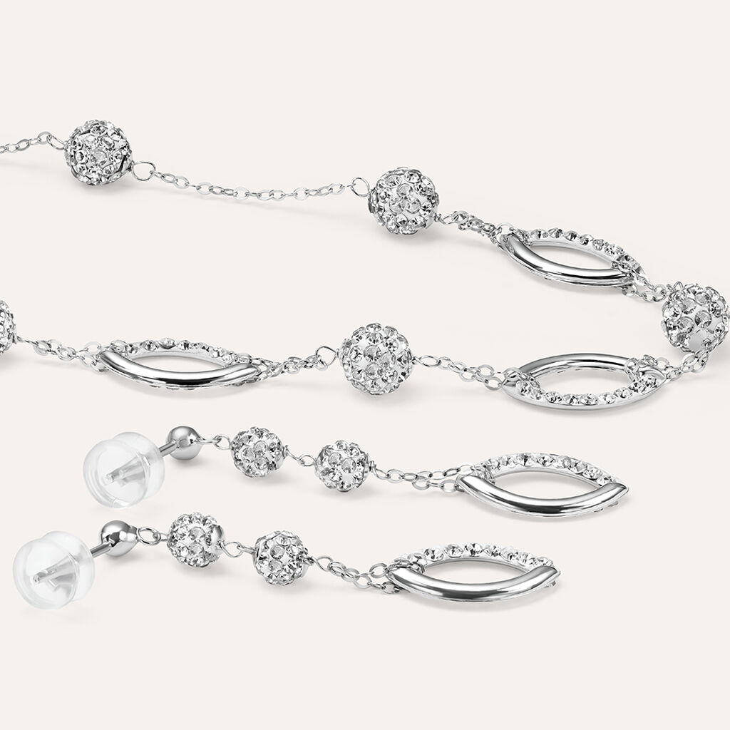 Collana Christelle Oro Bianco Cristallo