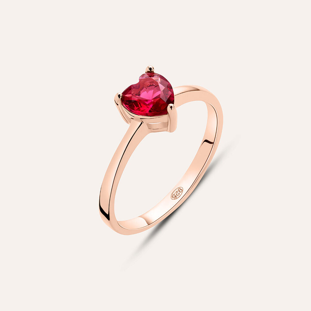 Anello Solitario Silver Rainbow Argento Rosa Cubic Zirconia - Anelli con Pietre Donna | Stroili