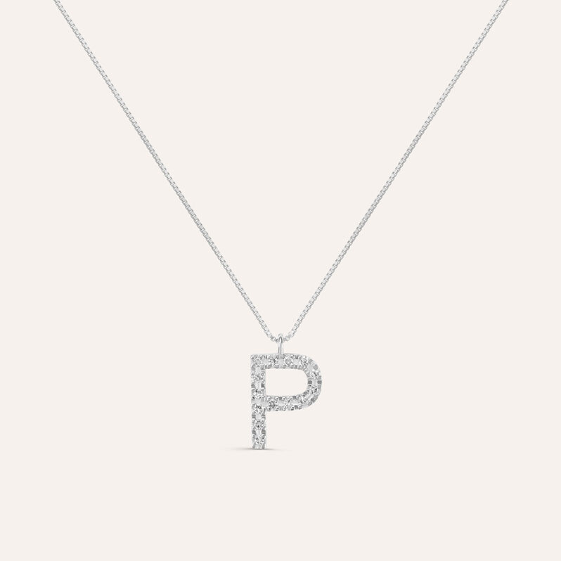 Collana Diamond Letters Oro Bianco Diamante - Collane Donna | Stroili