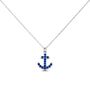 Girocollo con ancora in argento e zirconi blu