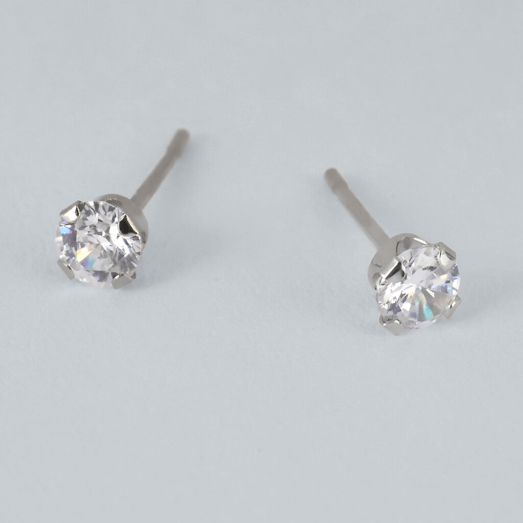 Orecchini Lobo Punto Luce Bon Ton Oro Bianco Cubic Zirconia - Orecchini a Lobo Donna | Stroili