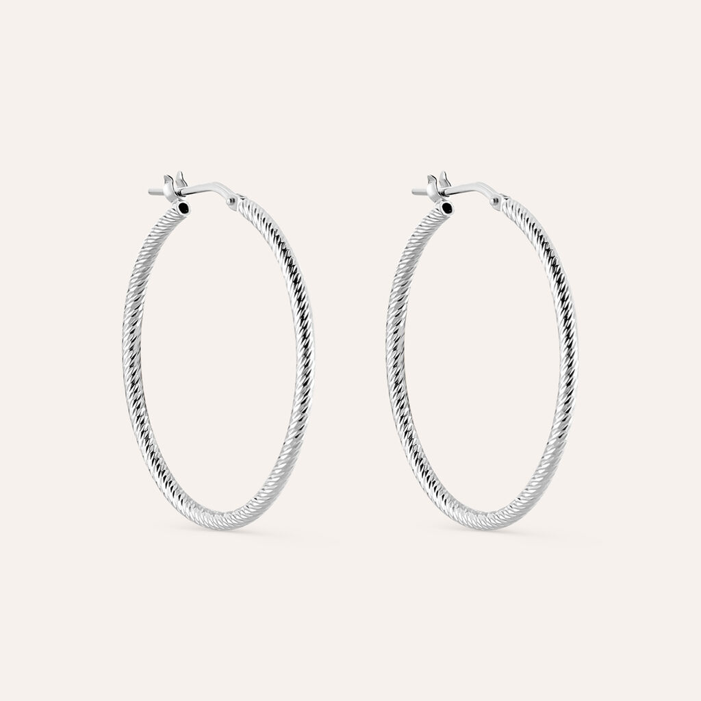 Orecchini A Cerchio Silver Collection Argento Rodiato