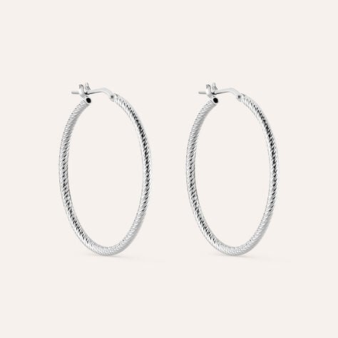 Orecchini A Cerchio Silver Collection Argento Rodiato - Orecchini a Cerchio Donna | Stroili