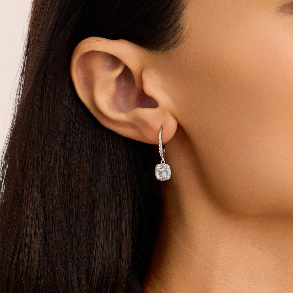 Orecchini Lobo Silver Elegance Argento Rodiato Cubic Zirconia