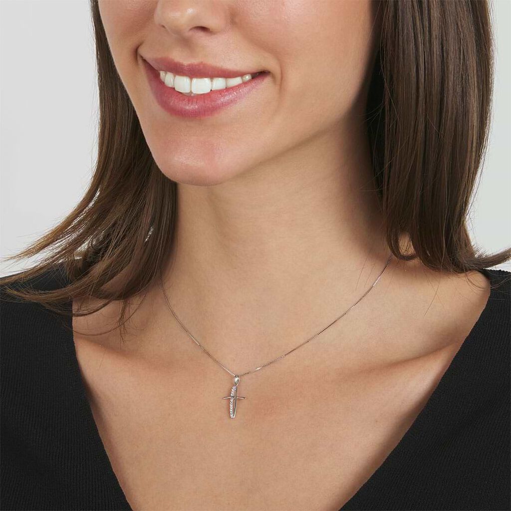 Pendente Holy Oro Bianco Cubic Zirconia - Ciondoli Donna | Stroili