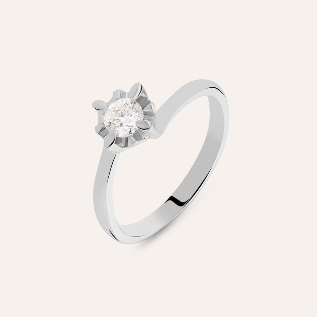 Anello Solitario Valentino Diamazing Oro Bianco Diamante