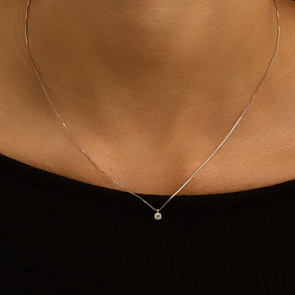 Collana Punto Luce Firmamenti Oro Bianco Diamante