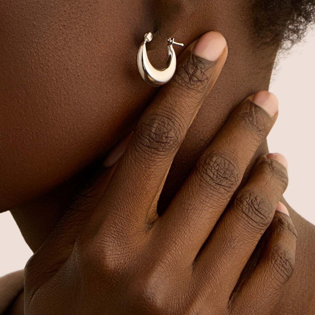 Orecchini A Cerchio Silver Collection Argento Rodiato - Orecchini a Cerchio Donna | Stroili