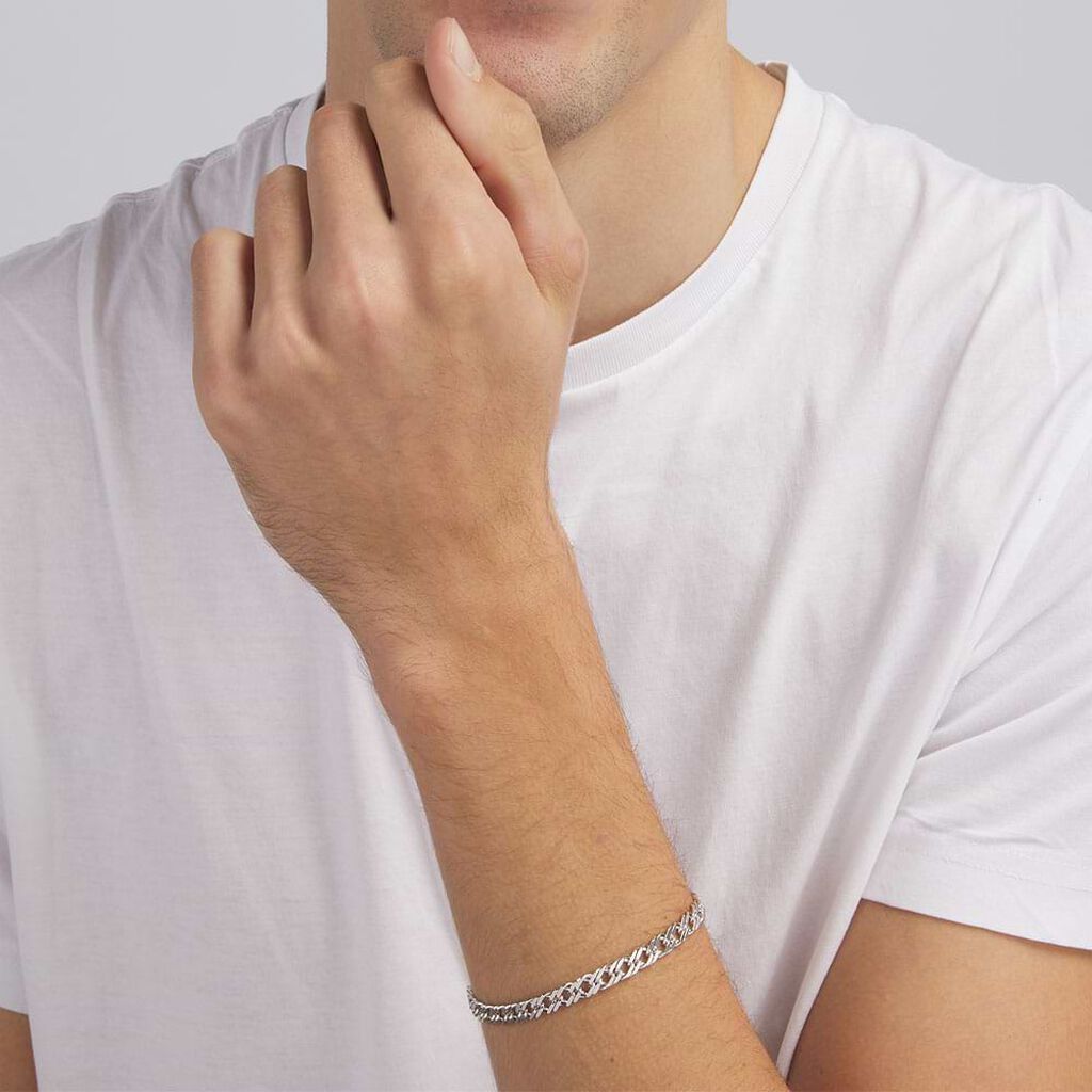 Bracciale Catena Gentleman Argento Rodiato