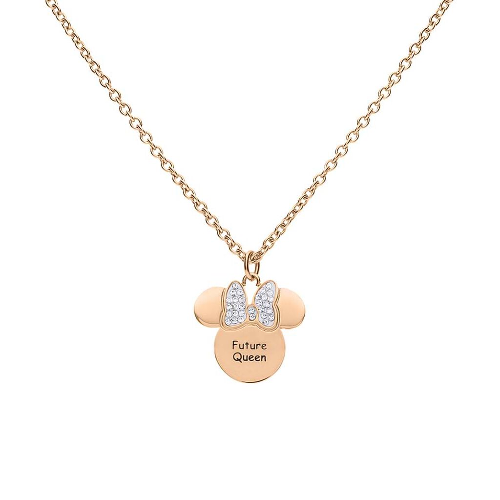 Collana Lady Message Acciaio Rosato Disney e Cristalli - Collane Bambino | Stroili