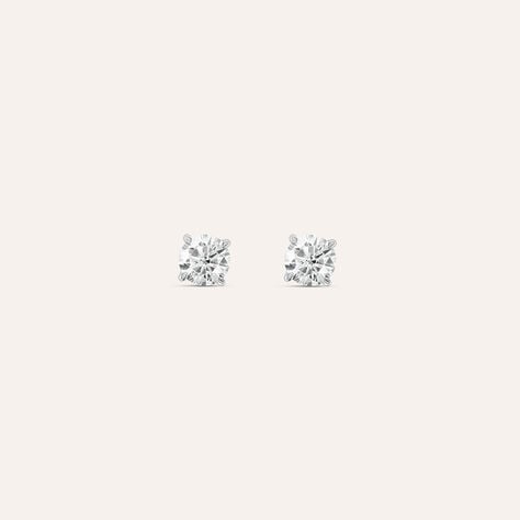 Orecchini Lobo Punto Luce Claire Oro Bianco Cubic Zirconia - Orecchini a Lobo Donna | Stroili