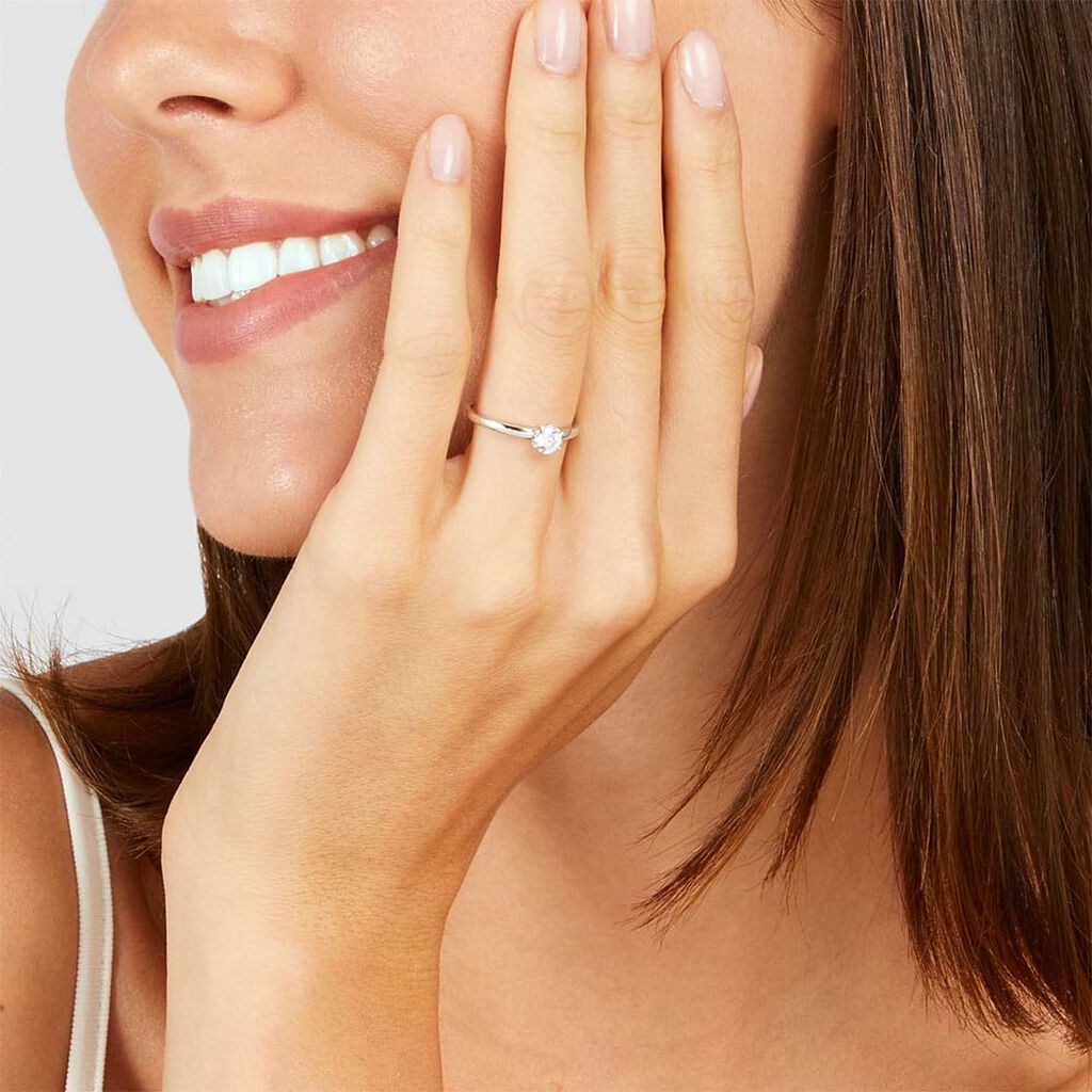 Anello Solitario Diamade Oro Bianco Diamante Lab-Grown - Anelli con Pietre Donna | Stroili