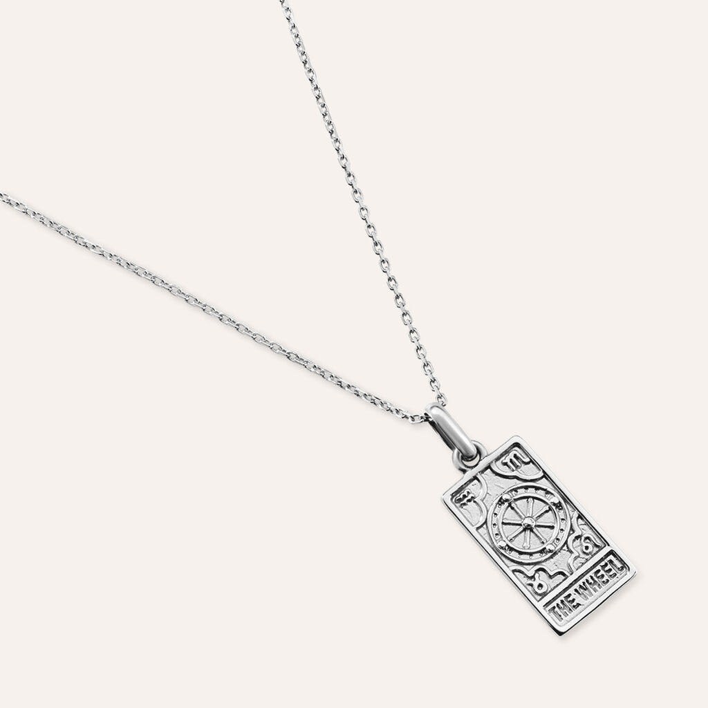 Pendente Tarocchi Carta Della Fortuna Love Beats Argento Rodiato