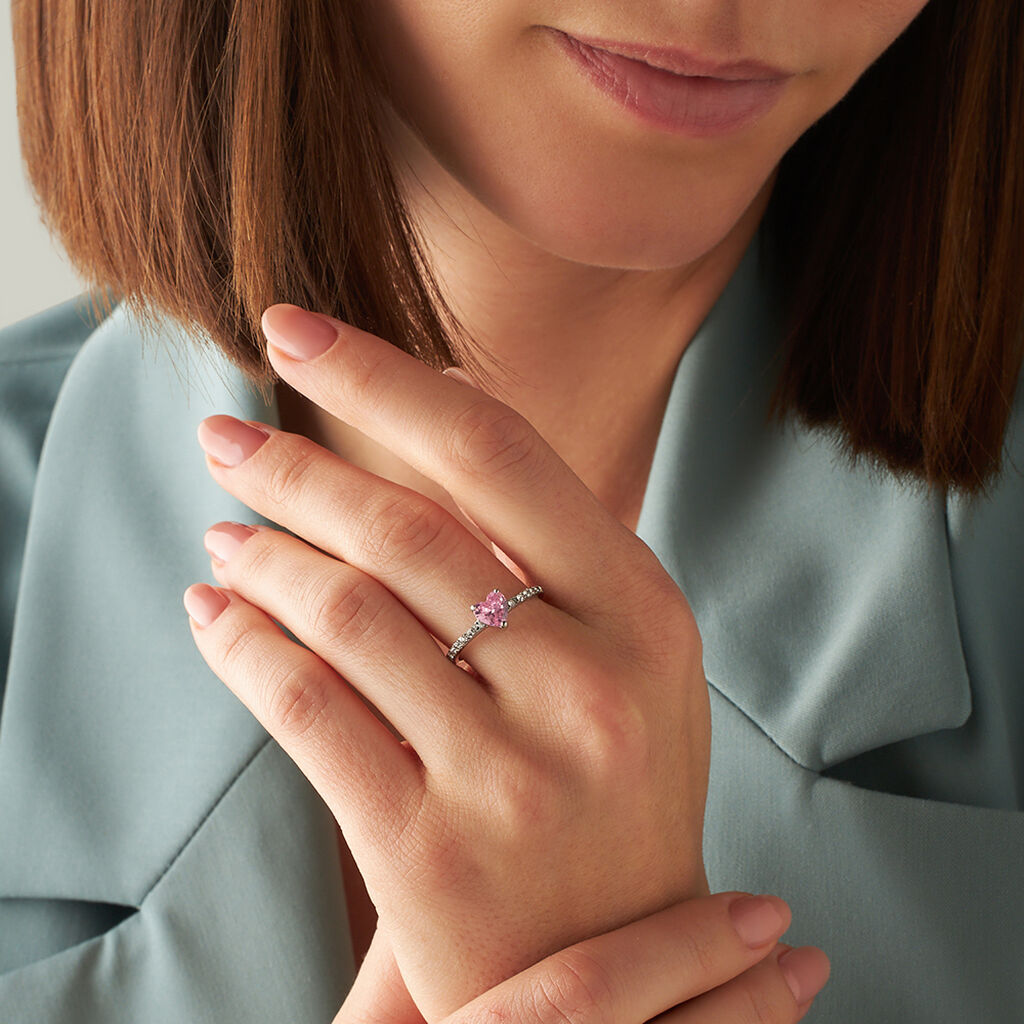 Anello Solitario Lady Chic Acciaio Cristallo - Anelli con Pietre Donna | Stroili