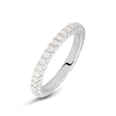 Fede Classica Eternity 2.5 mm Oro Bianco Diamante