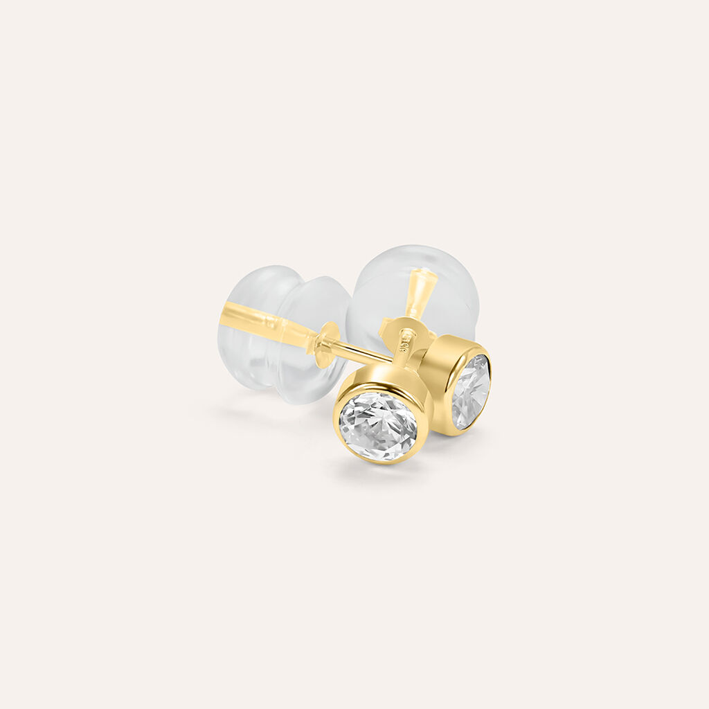 Orecchini Lobo Punto Luce Bon Ton Oro Giallo Cubic Zirconia