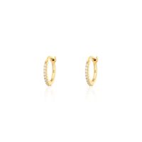 Orecchini A Cerchio Toujours Oro Giallo Cubic Zirconia