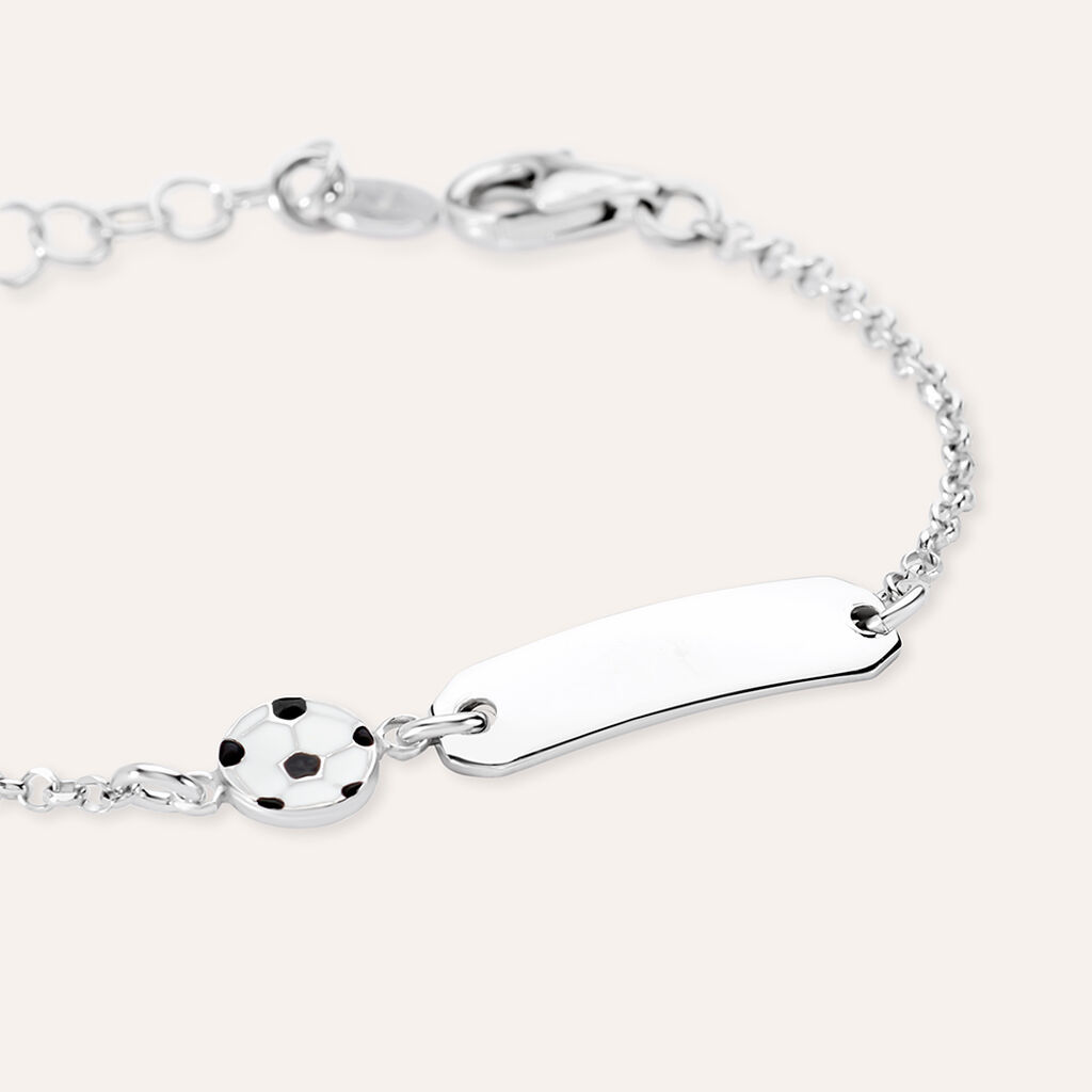 Bracciale Con Targhetta Silver Baby Argento Rodiato