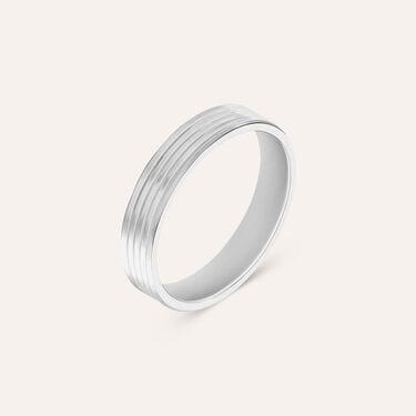 Fede Classica Lavorata 4 mm Oro Bianco Fede Classica Lavorata 4 mm Oro Bianco