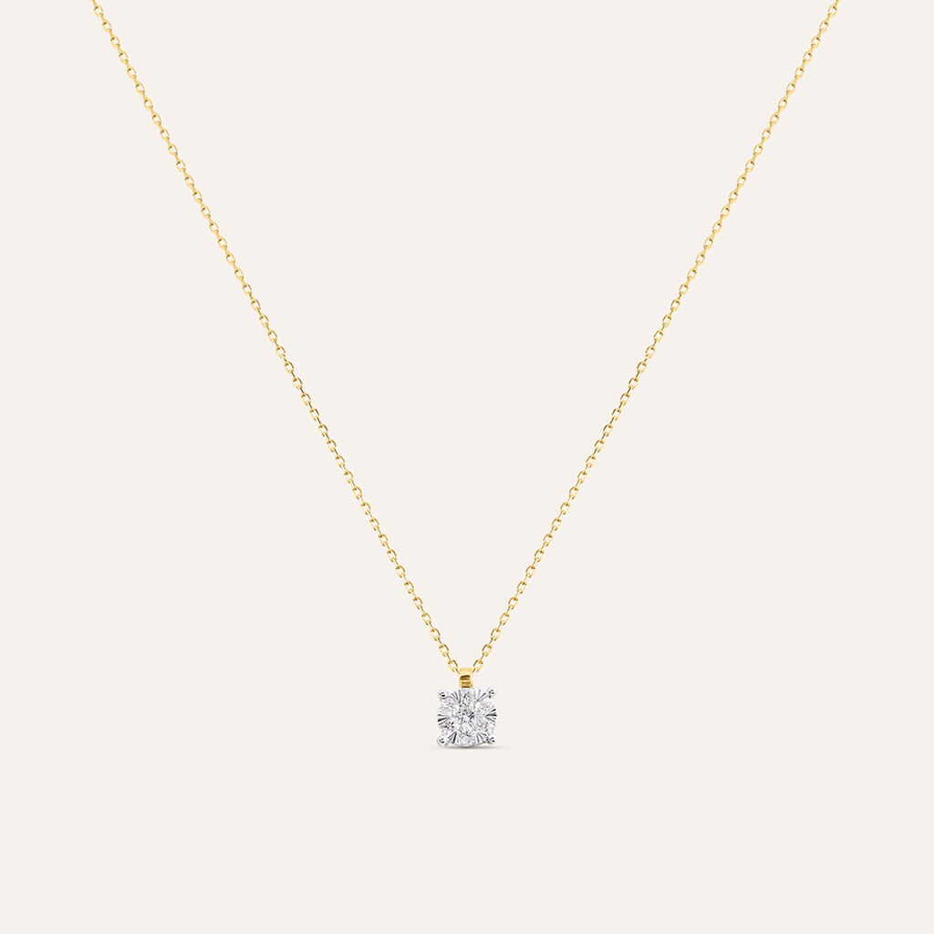 Collana Petali Oro Giallo Diamante