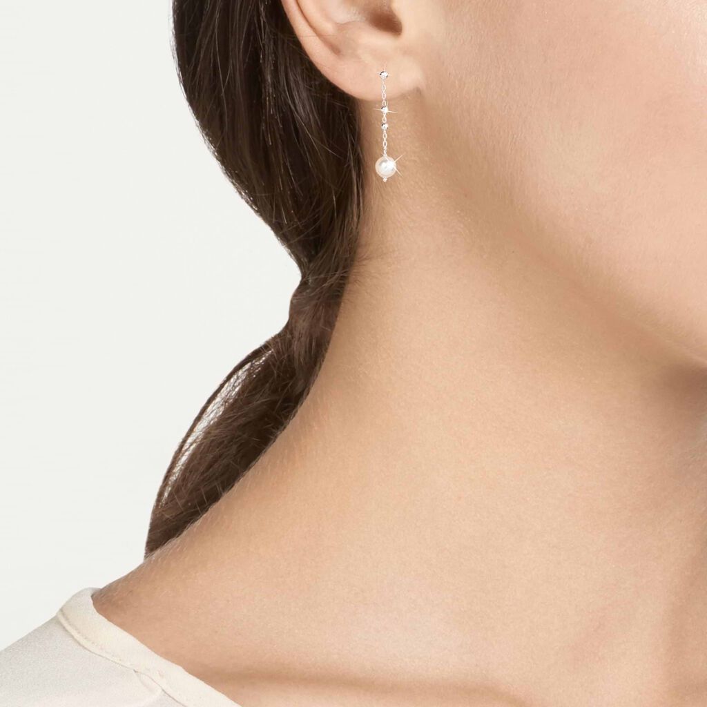 Orecchini Pendenti Silver Pearls Argento Rodiato Perla sintentica - Orecchini Pendenti Donna | Stroili