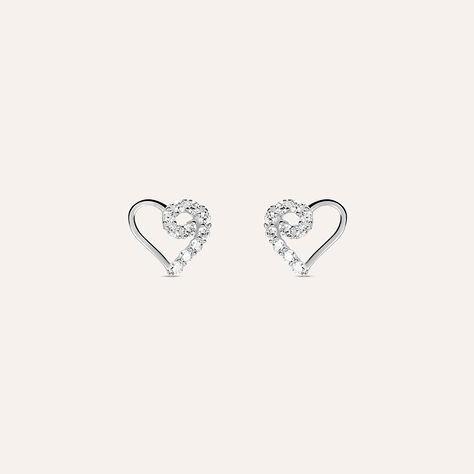 Orecchini Lobo Bon Ton Oro Bianco Cubic Zirconia - Orecchini a Lobo Donna | Stroili