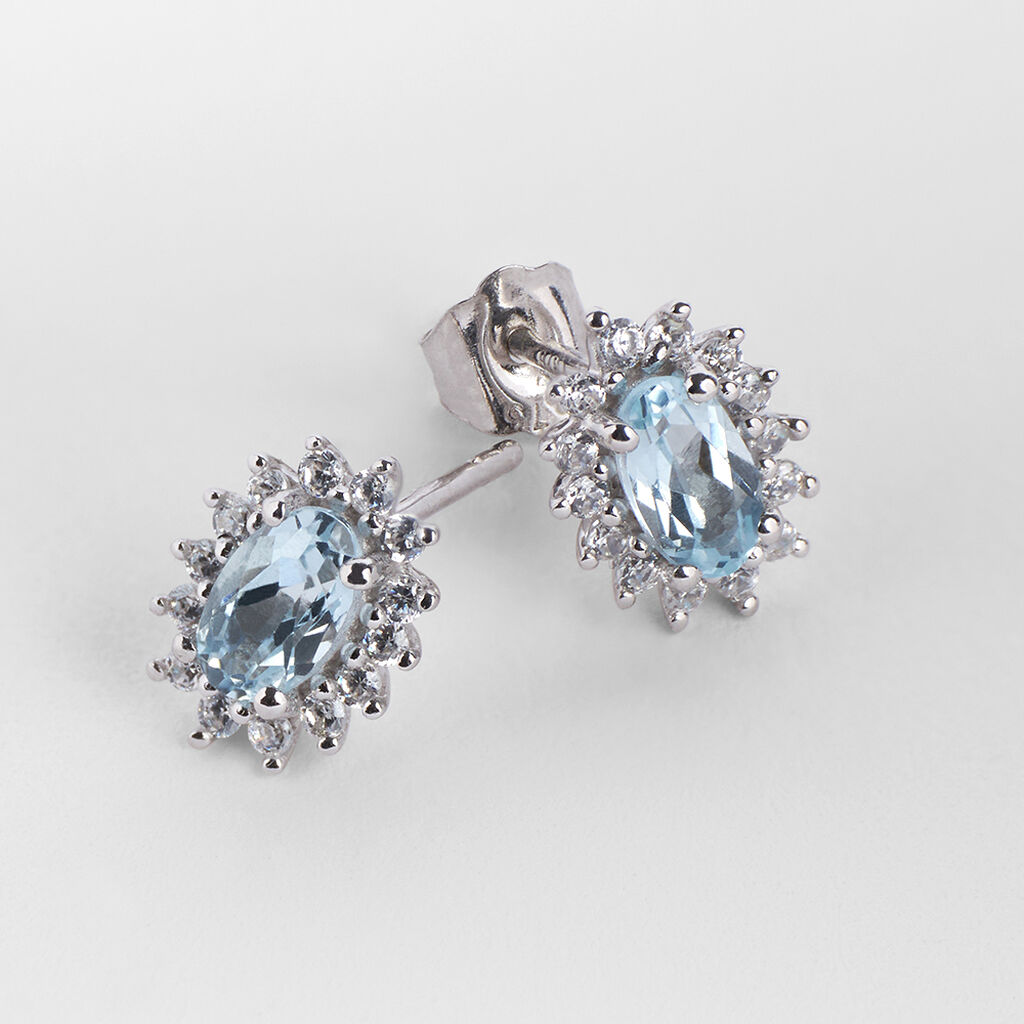 Orecchini Lobo Amélie Oro Bianco Topazio Cubic Zirconia - Orecchini a Lobo Donna | Stroili