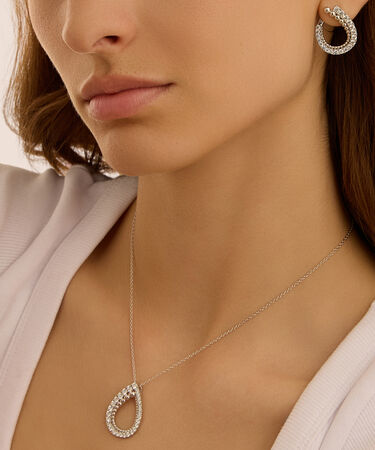 Orecchini Lobo Silver Shine Argento Rodiato Cubic Zirconia