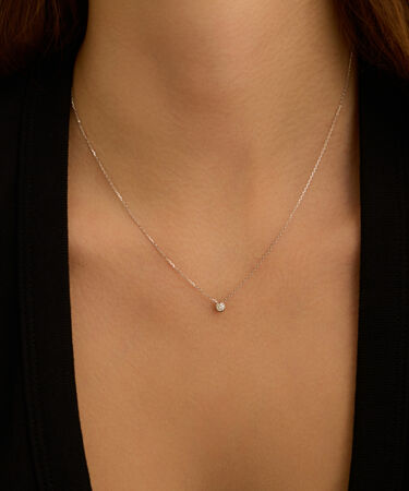 Collana Punto Luce Grace Oro Bianco Diamante