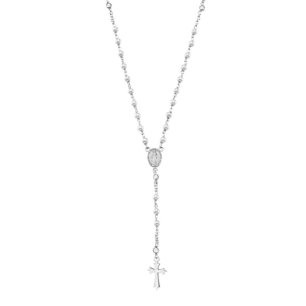 Collana Rosario Silver Soul Argento Rodiato Perla sintentica - Collane Rosario Donna | Stroili