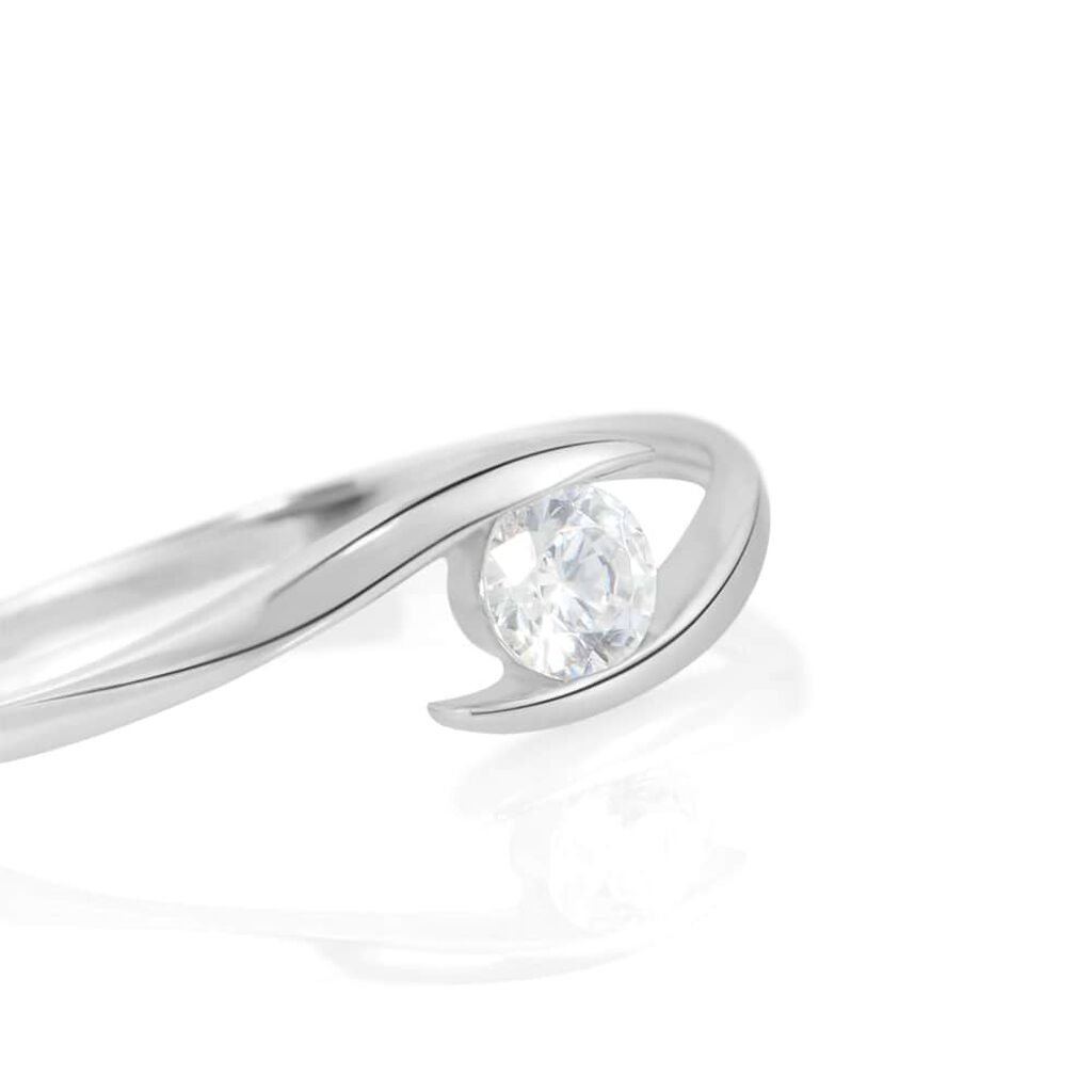 Anello Solitario Claire Oro Bianco Cubic Zirconia - Anelli con Pietre Donna | Stroili