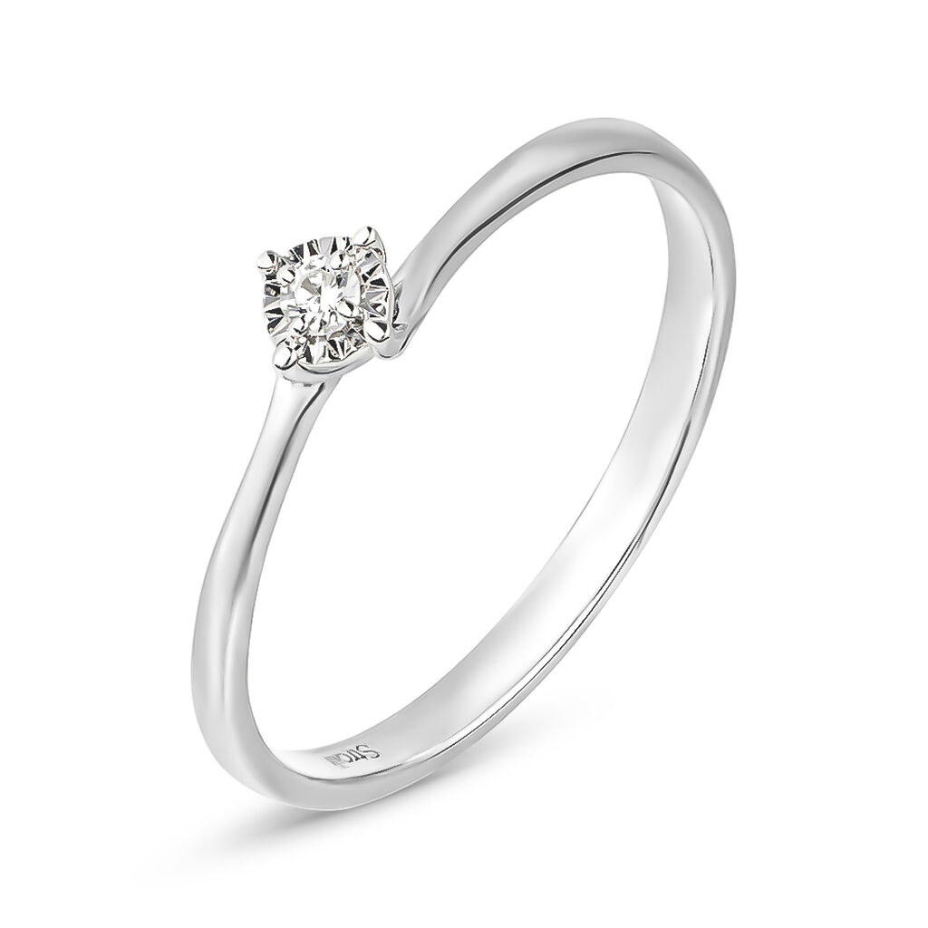 Anello Solitario Valentino Diamotion Oro Bianco Diamante - Anelli con Pietre Donna | Stroili