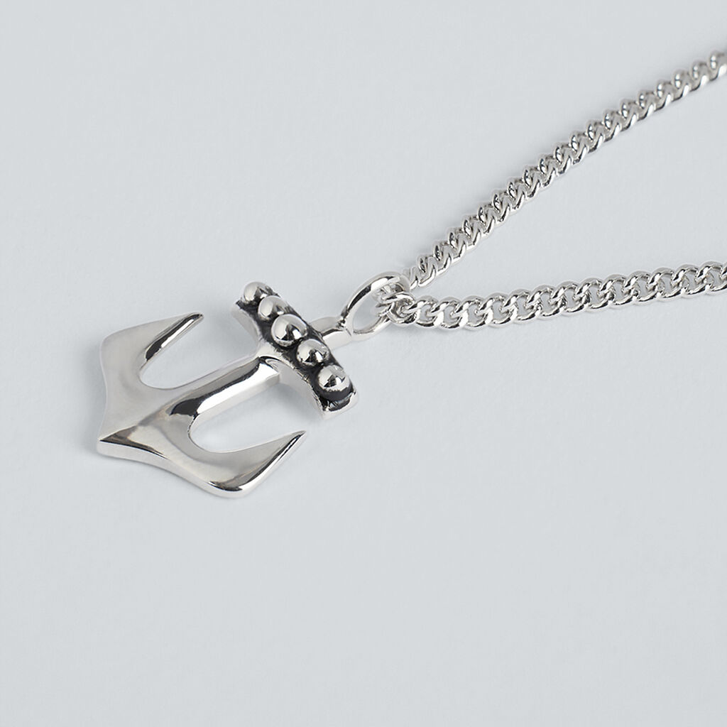 Collana Gentleman Argento Rodiato