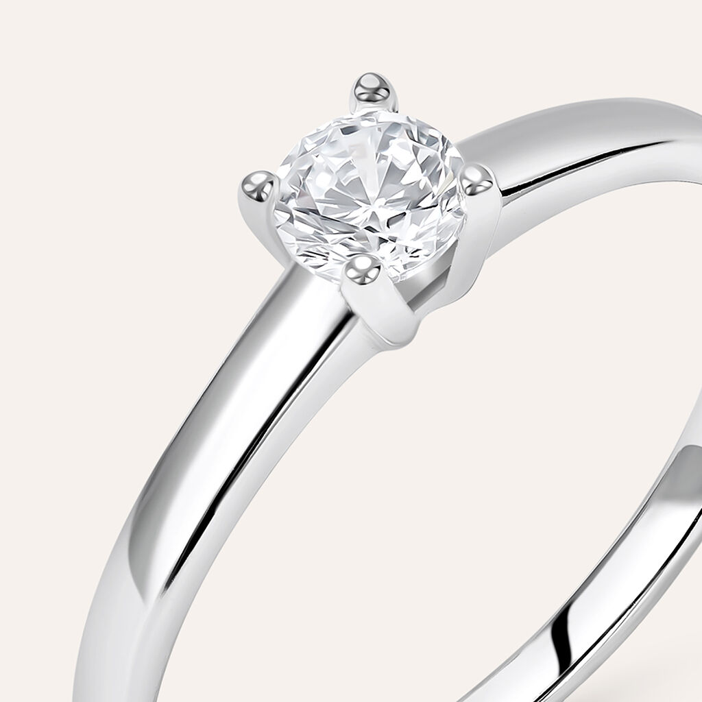 Anello Solitario Silver Elegance Argento Rodiato Cubic Zirconia