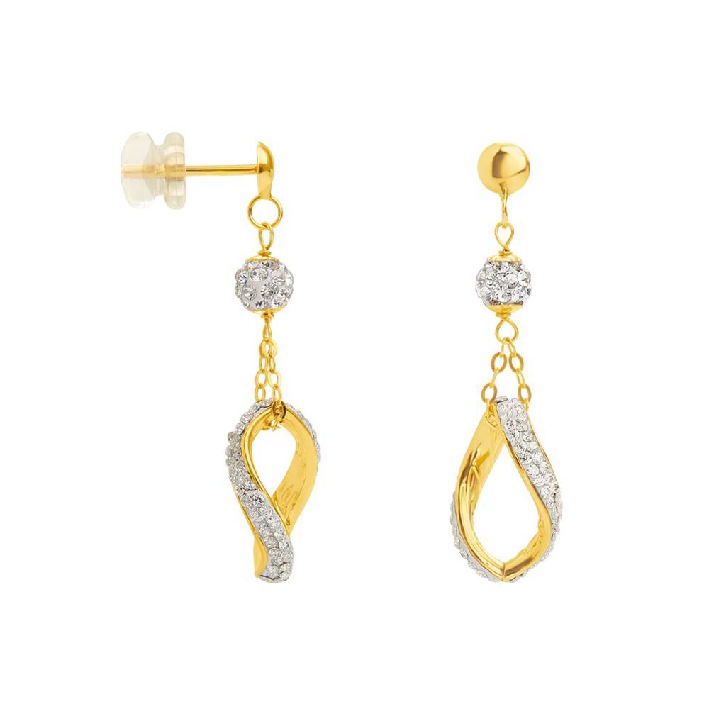 Orecchini Pendenti Christelle Oro Giallo Cristallo - Orecchini Pendenti Donna | Stroili