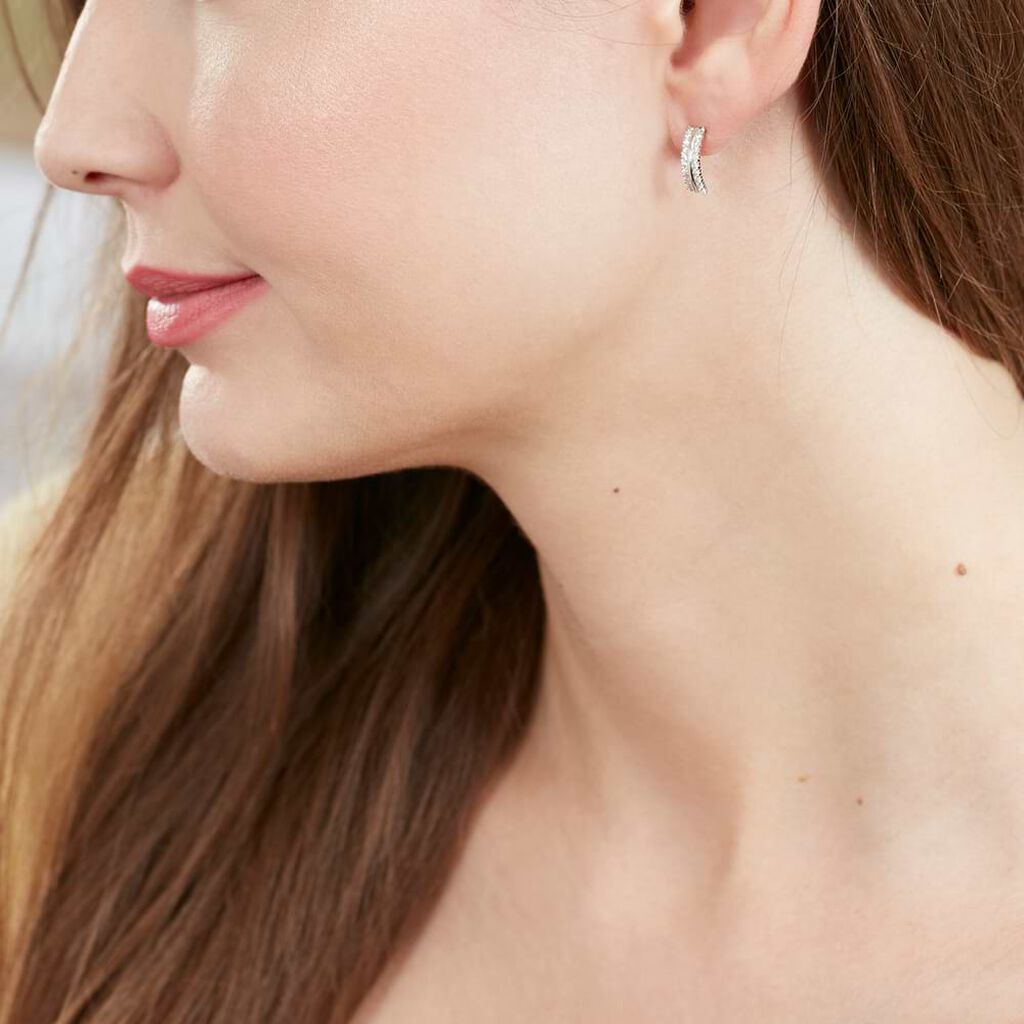 Orecchini Lobo Silver Shine Argento Rodiato Cubic Zirconia - Orecchini a Lobo Donna | Stroili