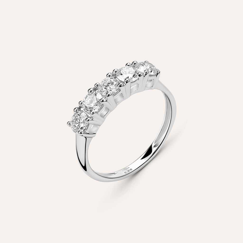 Anello Riviere Diamade Oro Bianco Diamante Lab-Grown - Anelli Riviere Donna | Stroili