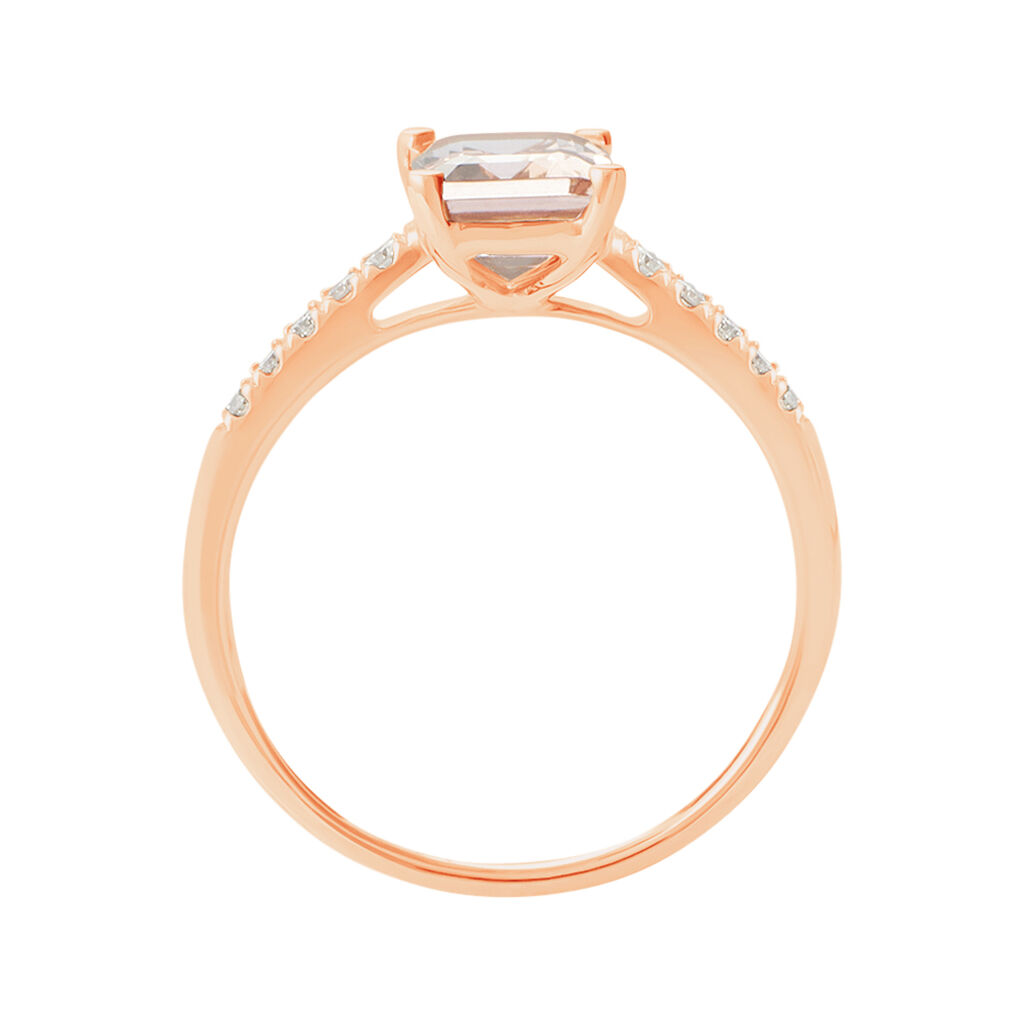 Anello Solitario Jasmine Oro Rosa Morganite Diamante - Anelli con Pietre Donna | Stroili