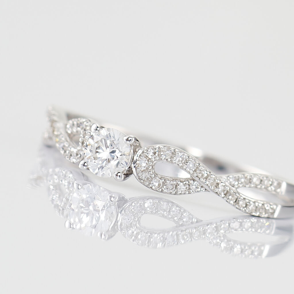 Anello Solitario Grace Oro Bianco Diamante