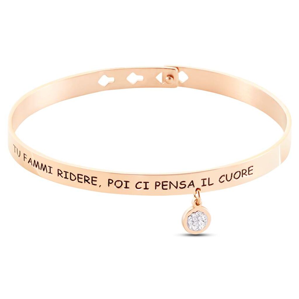 Bangle Sunrise Acciaio Rosa Cristallo