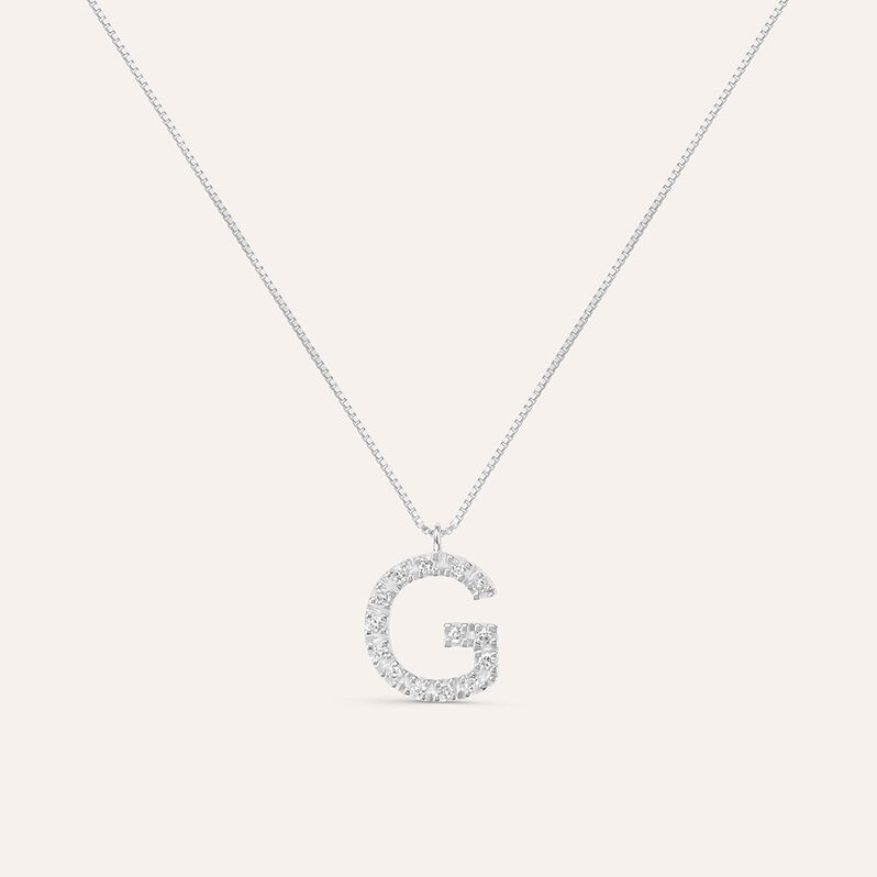 Collana Diamond Letters Oro Bianco Diamante - Collane Donna | Stroili