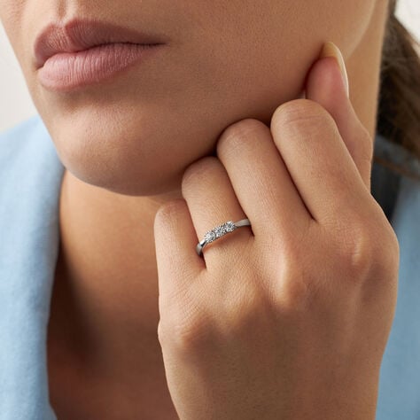 Anello Trilogy Diamotion Oro Bianco Diamante - Anelli con Pietre Donna | Stroili