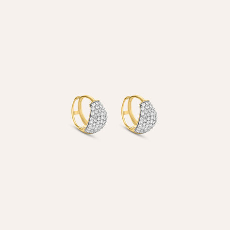 Orecchini A Cerchio Claire Oro Giallo Cubic Zirconia - Orecchini a Cerchio Donna | Stroili