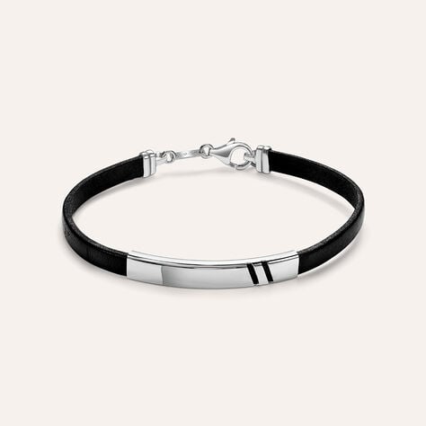 Bracciale Con Targhetta Gentleman Argento Rodiato - Bracciali Uomo | Stroili