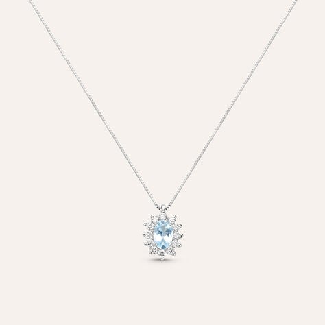 Collana Jasmine Oro Bianco Acquamarina Diamante - Collane Donna | Stroili