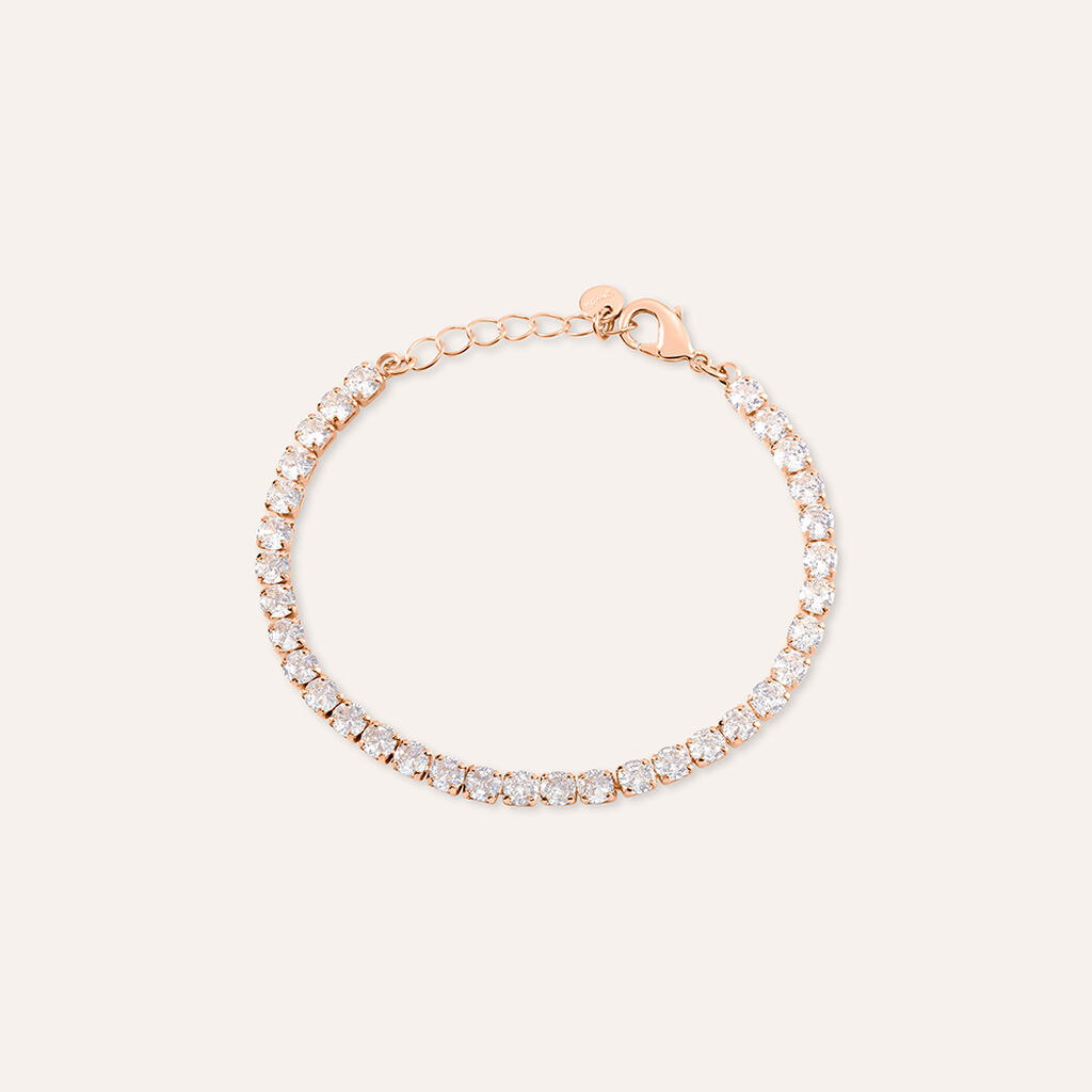 Bracciale Tennis Romantic Shine Metallo Rosa Cristallo
