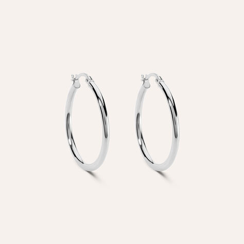 Orecchini A Cerchio Toujours Oro Bianco - Orecchini a Cerchio Donna | Stroili