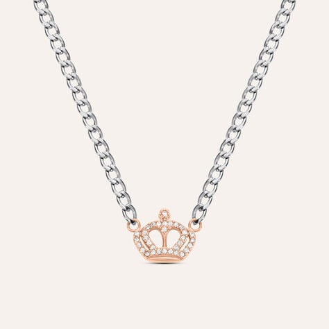 Collana Lady Chic Acciaio Bicolore Bianco / Rosa Cristallo - Collane Donna | Stroili